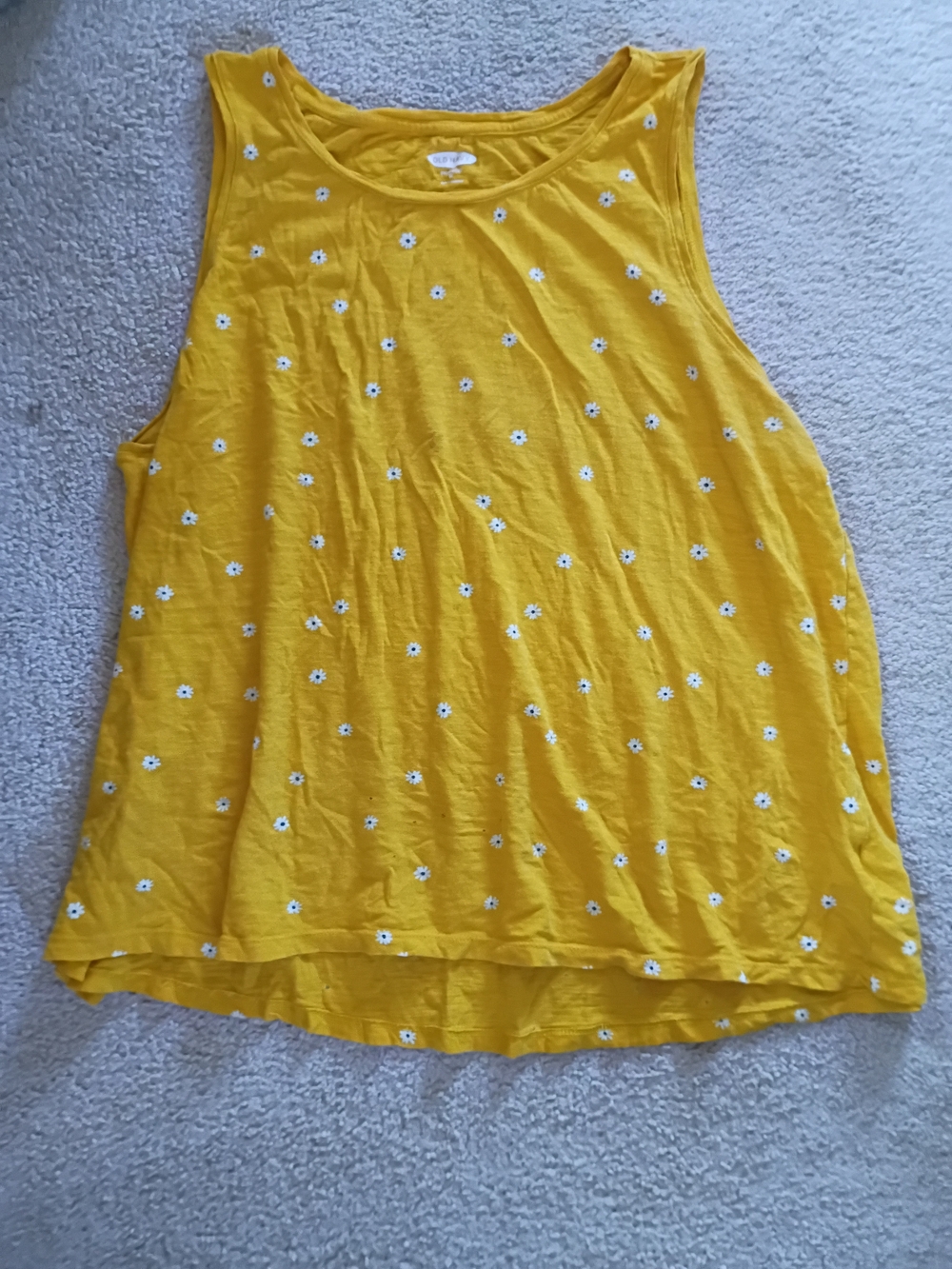 Old Navy Yellow Daisy Print Tank Top